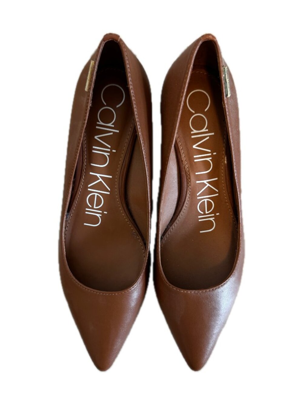 Calvin Klein Gabrianna Pump Cognac Leather Size 5.5